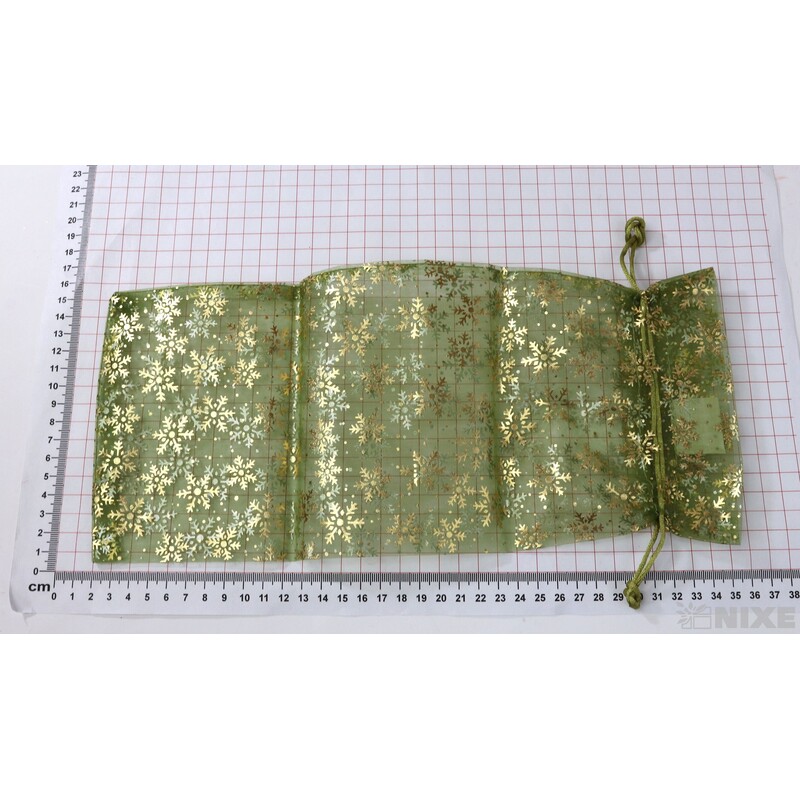 SÁČEK ORGANZA VLOČKA 14x34cm*ZELENÁ