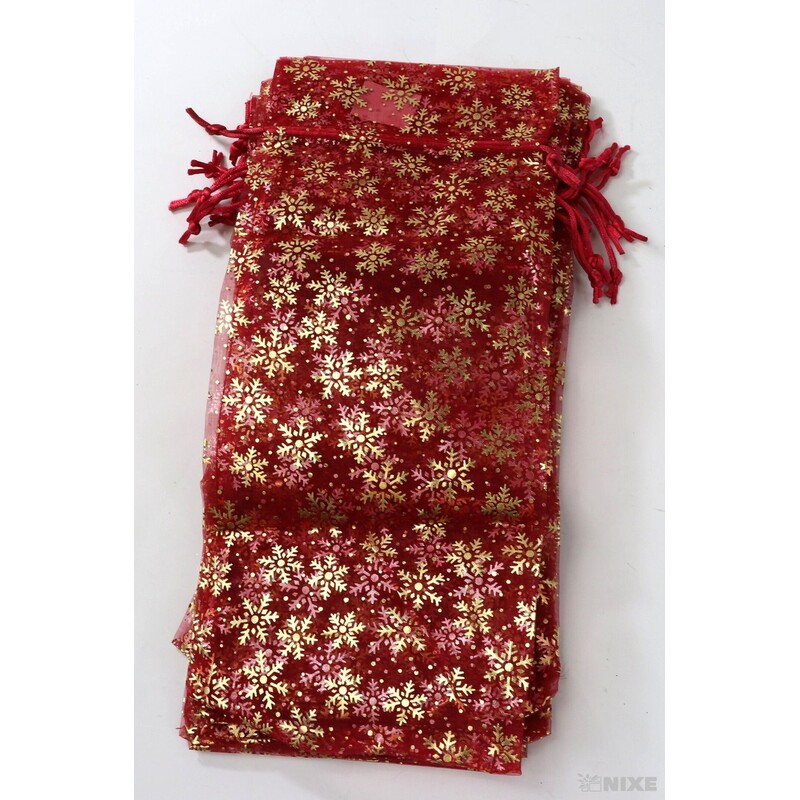 SÁČEK ORGANZA VLOČKA 14x34cm*ČERVENÁ