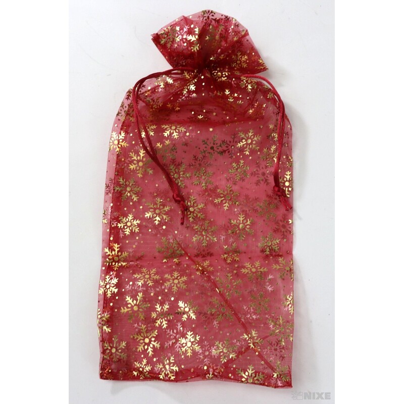 SÁČEK ORGANZA VLOČKA 14x34cm*ČERVENÁ