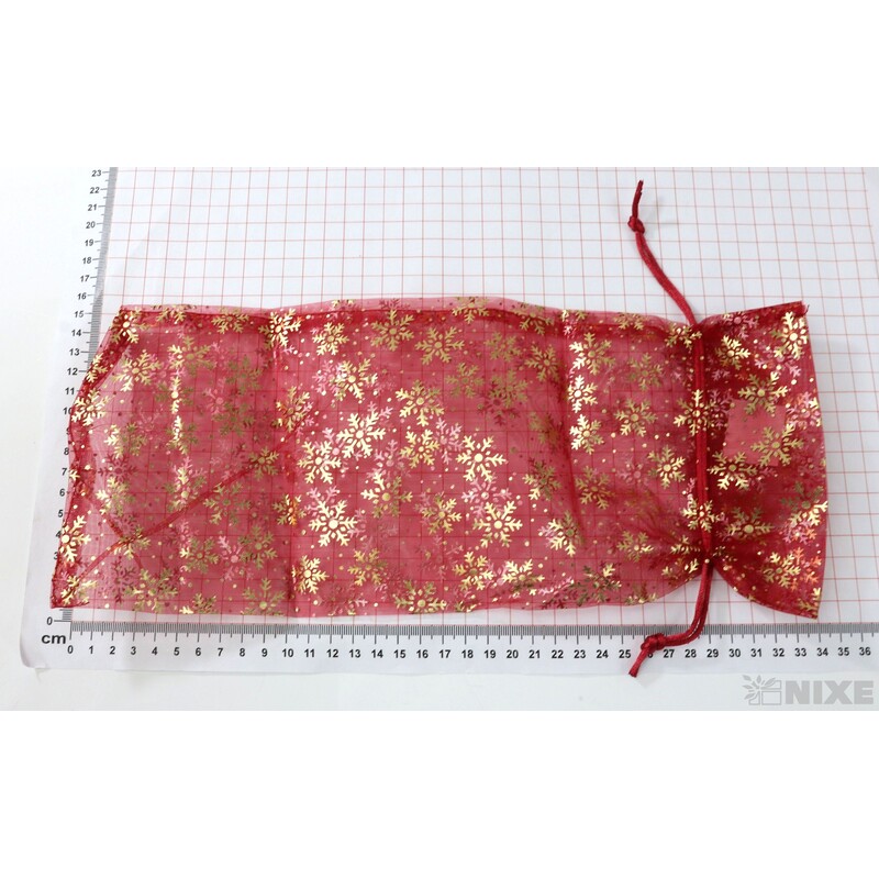 SÁČEK ORGANZA VLOČKA 14x34cm*ČERVENÁ