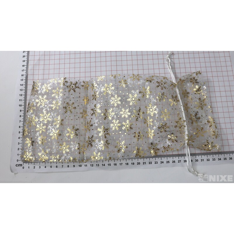 SÁČEK ORGANZA VLOČKA 14x34cm*STŘÍBRNÁ