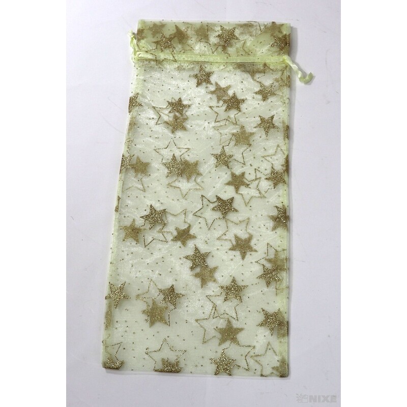 SÁČEK ORGANZA HVĚZDA 16x36cm*ZLATÁ