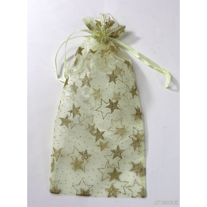 SÁČEK ORGANZA HVĚZDA 16x36cm*ZLATÁ