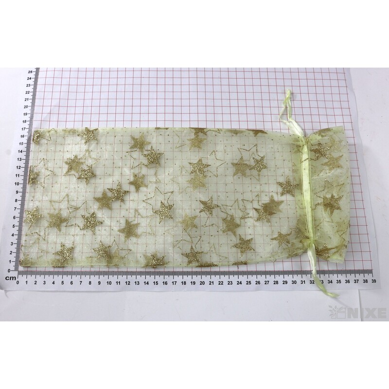 SÁČEK ORGANZA HVĚZDA 16x36cm*ZLATÁ