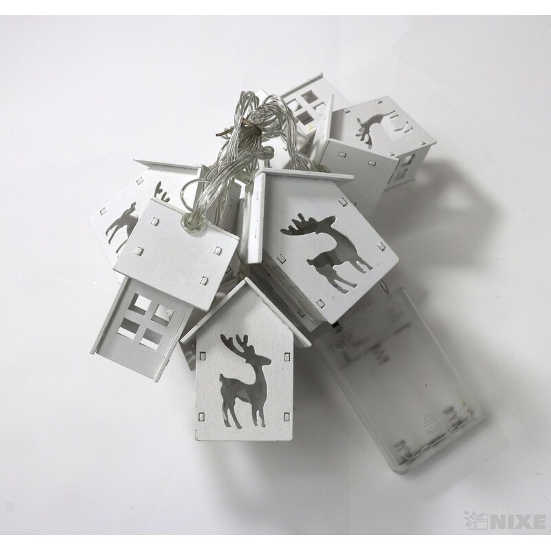 GIRLANDA SVÍTÍCÍ DOMEČKY*BÍLÁ