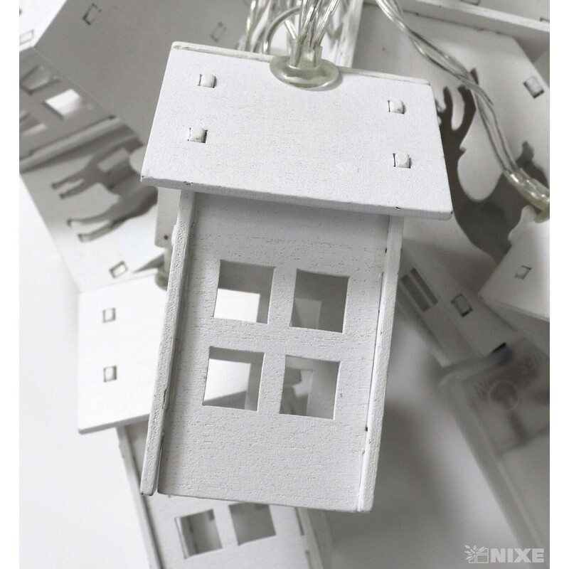 GIRLANDA SVÍTÍCÍ DOMEČKY*BÍLÁ