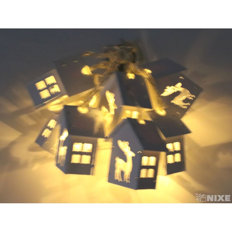 GIRLANDA SVÍTÍCÍ DOMEČKY*BÍLÁ