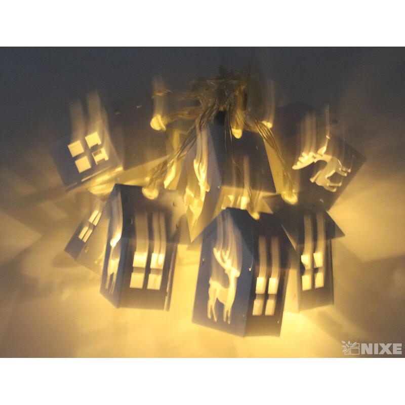 GIRLANDA SVÍTÍCÍ DOMEČKY*BÍLÁ