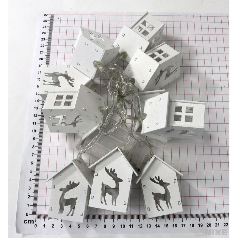 GIRLANDA SVÍTÍCÍ DOMEČKY*BÍLÁ