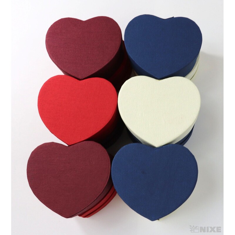 KRABICE SRDCE 12ks 10x5cm*MIX BAREV