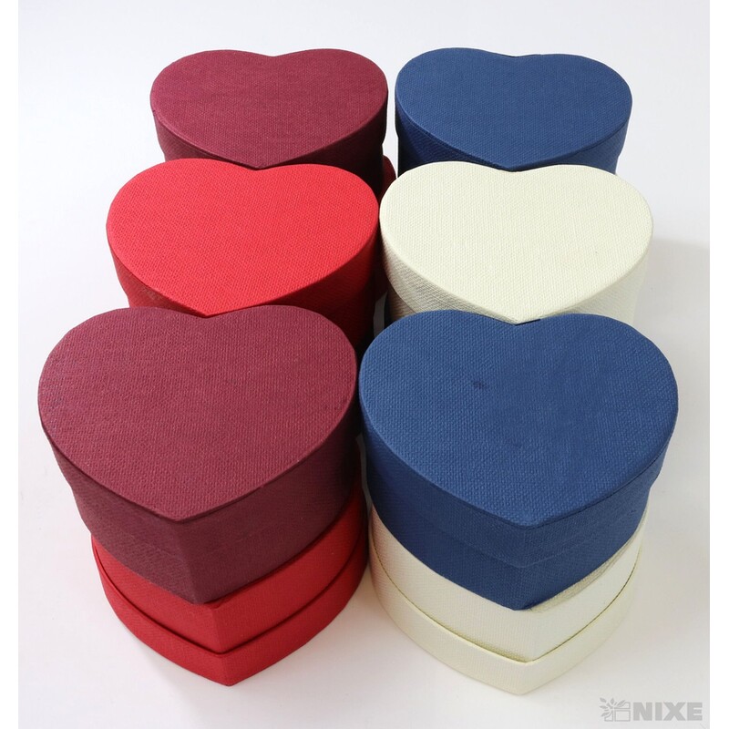 KRABICE SRDCE 12ks 10x5cm*MIX BAREV