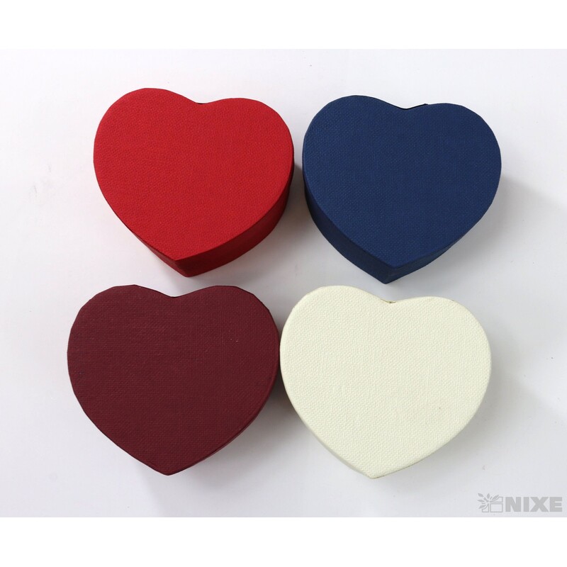 KRABICE SRDCE 12ks 10x5cm*MIX BAREV