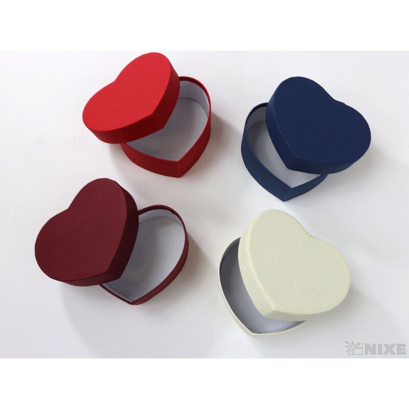 KRABICE SRDCE 12ks 10x5cm*MIX BAREV