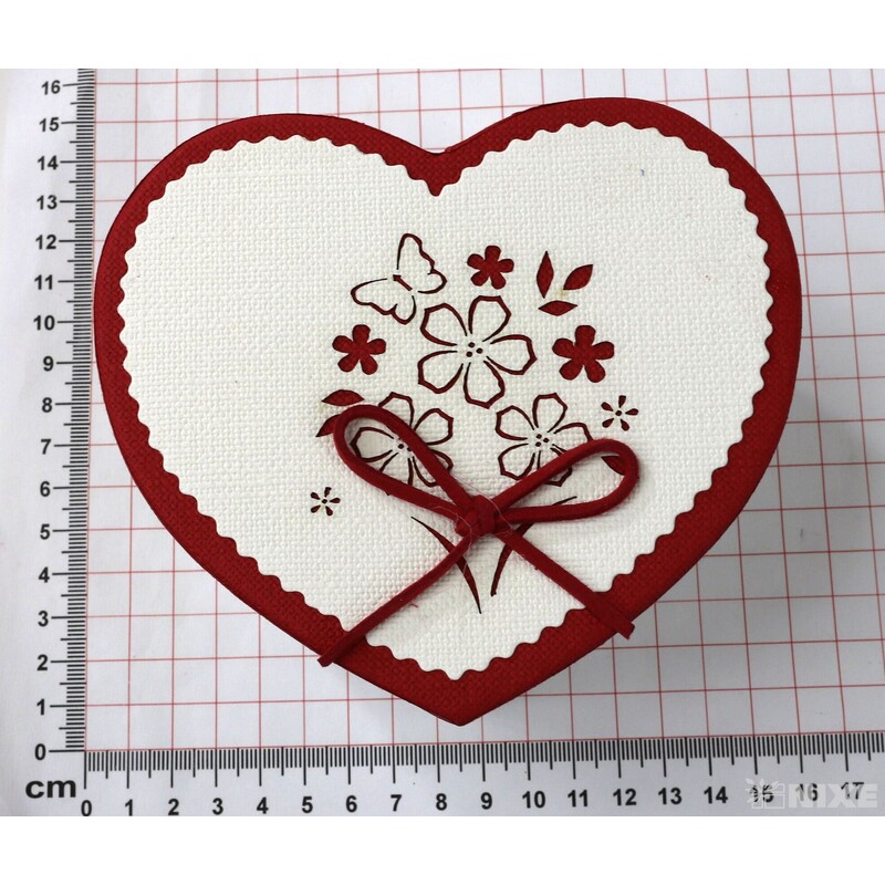 KRABICE SRDCE 6ks 12x8cm*MIX BAREV