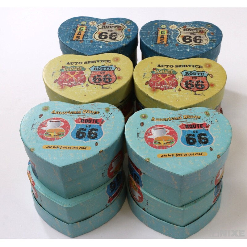 KRABICE SRDCE 12ks 10x5cm*MIX BAREV