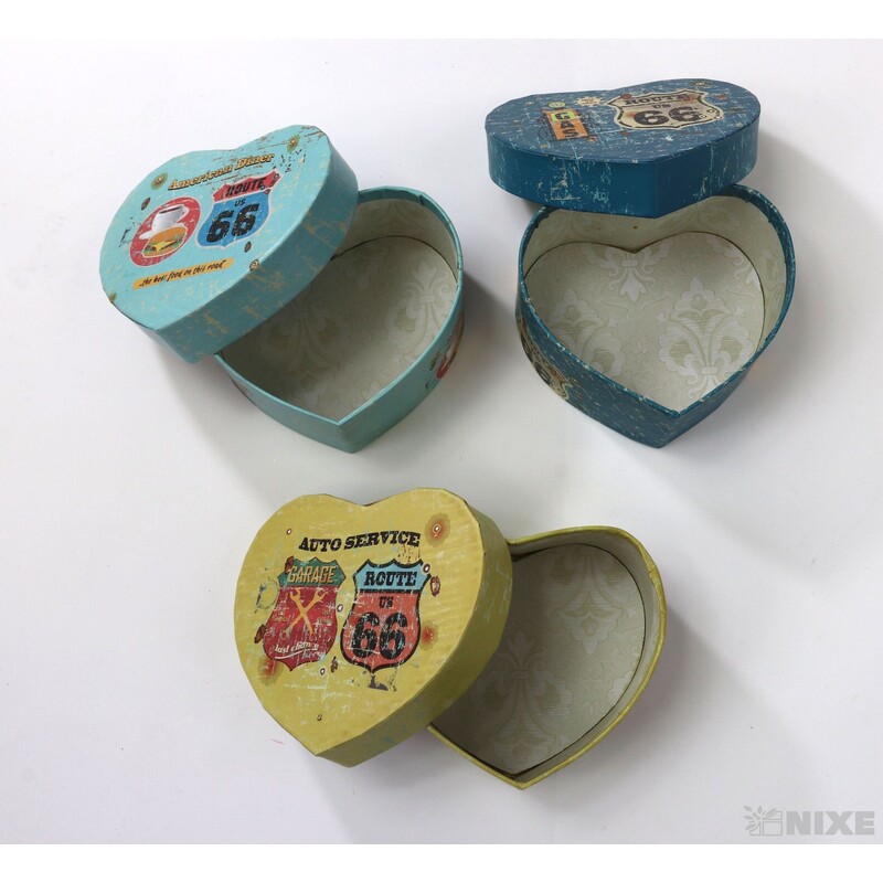 KRABICE SRDCE 12ks 10x5cm*MIX BAREV