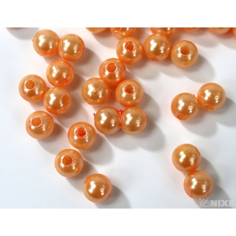 KORÁLKY 8mm cca 208ks*ORANŽOVÁ SV.