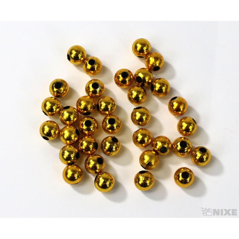 KORÁLKY 8mm cca 208ks METAL*ZLATÁ ANT.