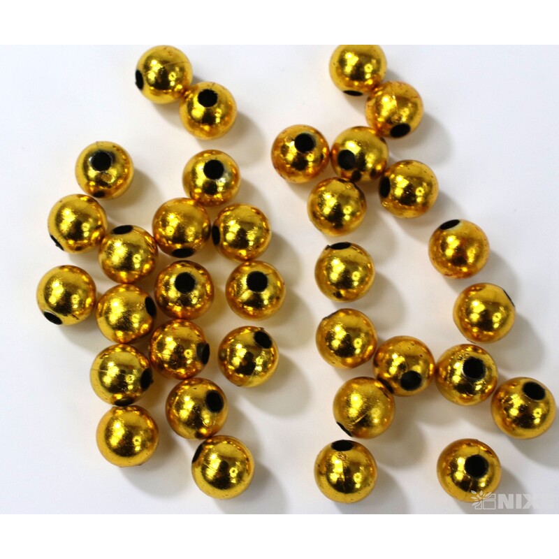 KORÁLKY 8mm cca 208ks METAL*ZLATÁ ANT.