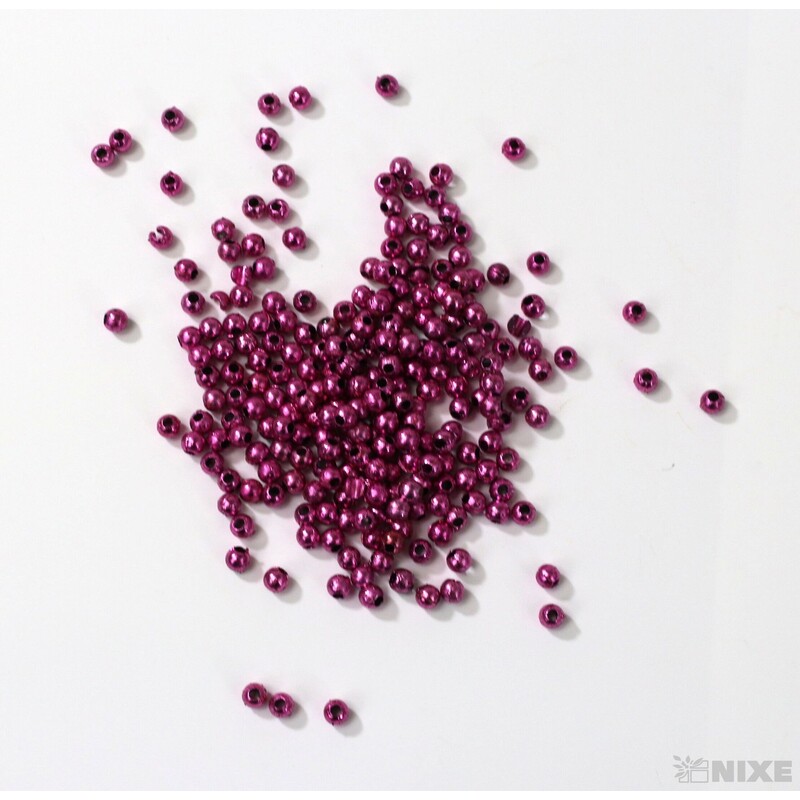 KORÁLKY 3mm 50g METAL*RŮŽOVÁ