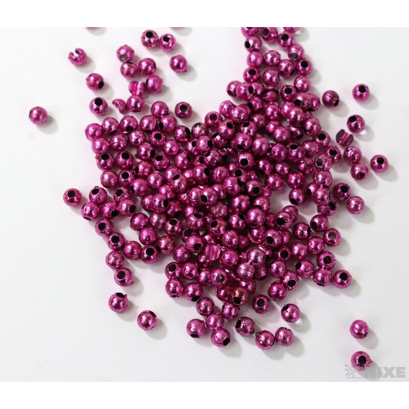 KORÁLKY 3mm 50g METAL*RŮŽOVÁ