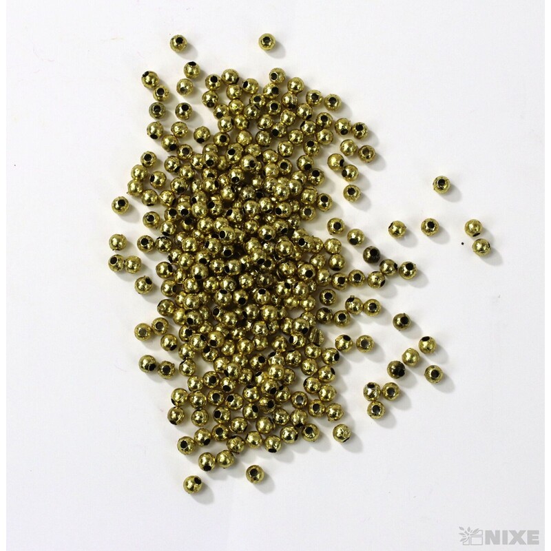 KORÁLKY 3mm 50g METAL*ZLATÁ