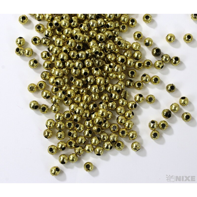 KORÁLKY 3mm 50g METAL*ZLATÁ