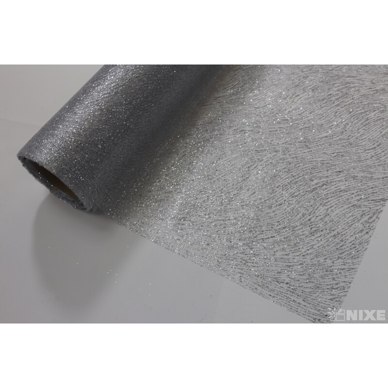 ORGANZA BRONZING 39cmx10yd*STŘÍBRNÁ