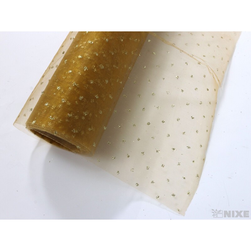 ORGANZA VZOR 5012 39cmx10yd*ZLATÁ