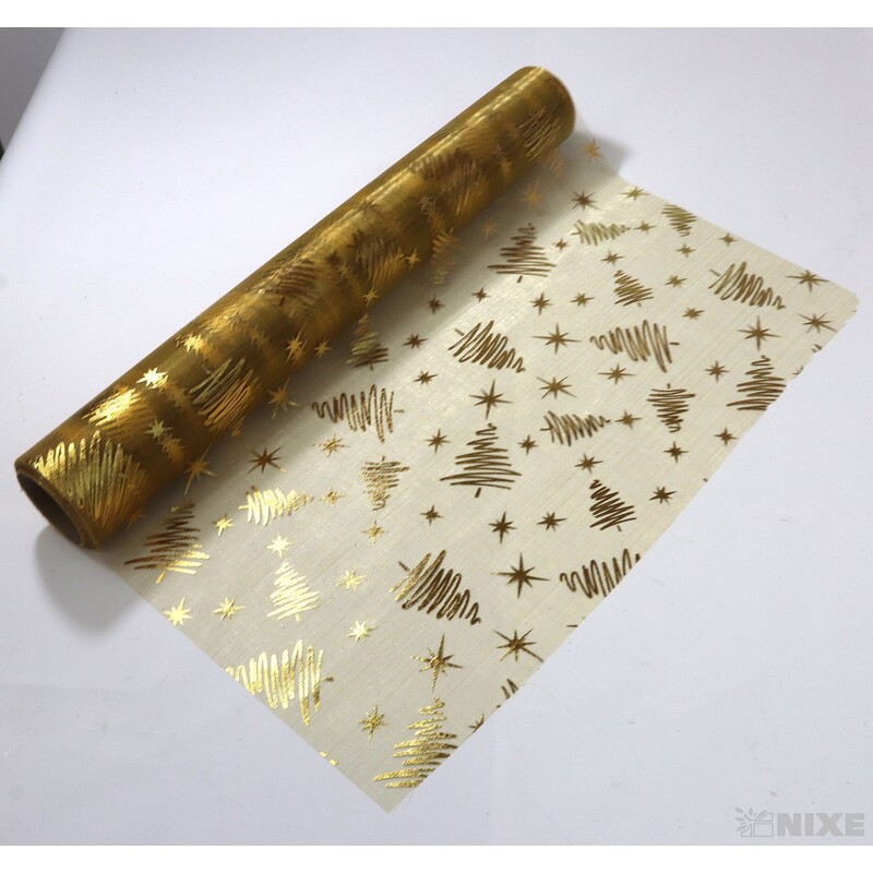 ORGANZA VZOR 697 39cmx10yd*ZLATÁ