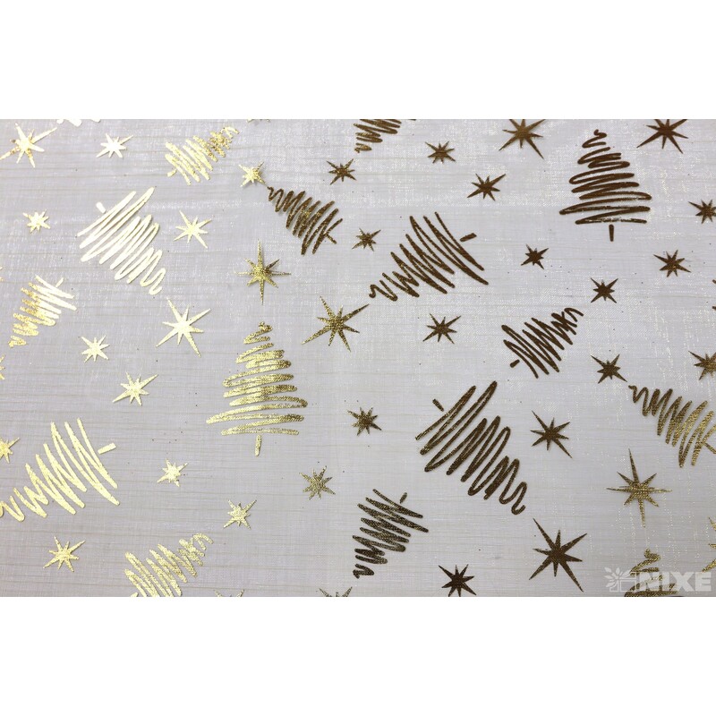 ORGANZA VZOR 697 39cmx10yd*ZLATÁ