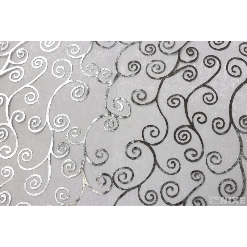 ORGANZA VZOR 706 39cmx10yd*STŘÍBRNÁ