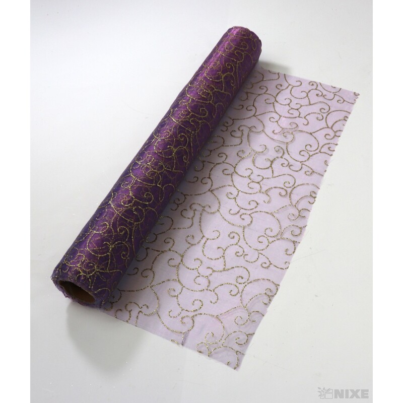 ORGANZA VZOR 621 39cmx10yd*FIALOVÁ