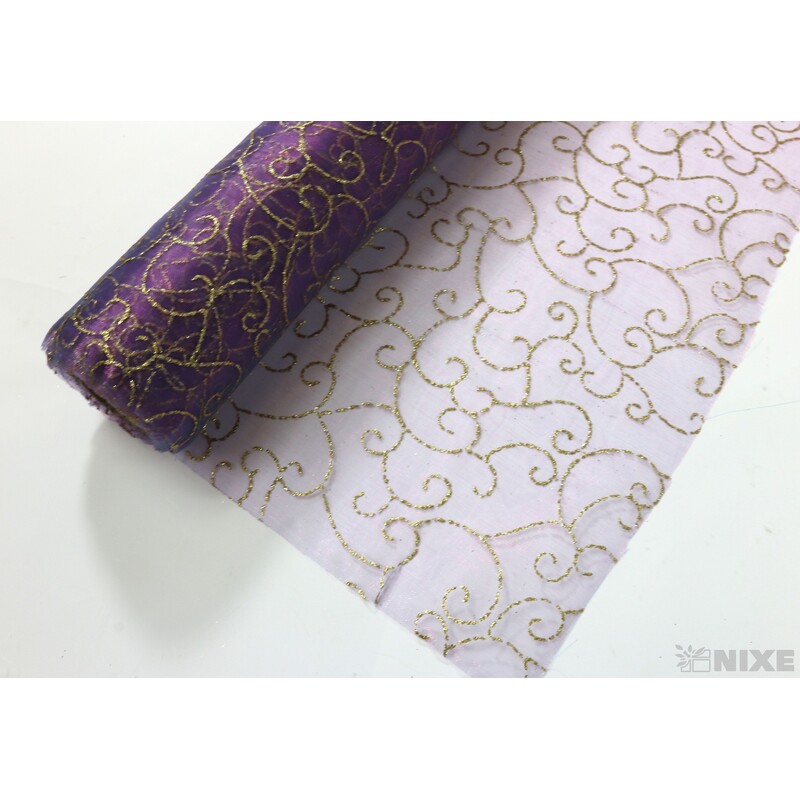 ORGANZA VZOR 621 39cmx10yd*FIALOVÁ