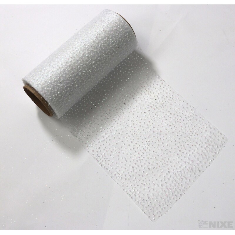 ORGANZA BRONZING 696 12cmx10yd*BÍLÁ