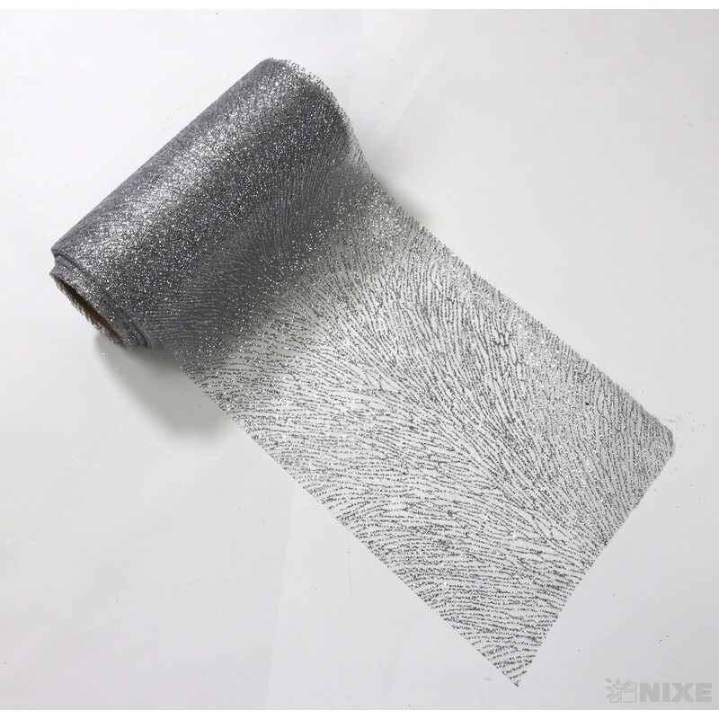 ORGANZA BRONZING 610 12cmx10yd*STŘÍBRNÁ