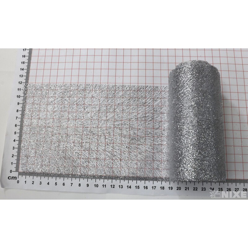 ORGANZA BRONZING 610 12cmx10yd*STŘÍBRNÁ