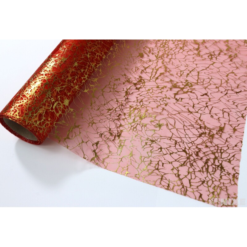 ORGANZA VZOR 699 39cmx10yd*ČERVENÁ