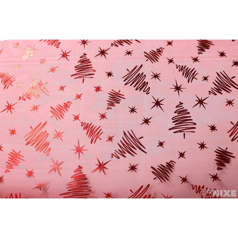 ORGANZA VZOR 697 39cmx10yd*ČERVENÁ