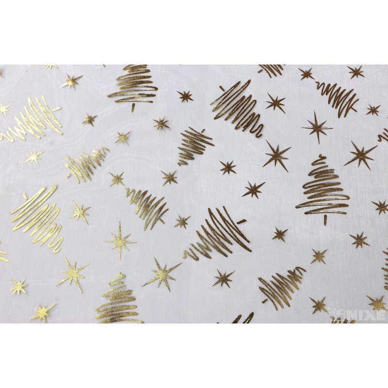 ORGANZA VZOR 697 39cmx10yd*ZLATÁ