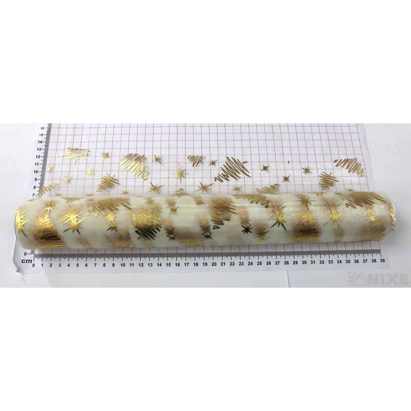 ORGANZA VZOR 697 39cmx10yd*ZLATÁ