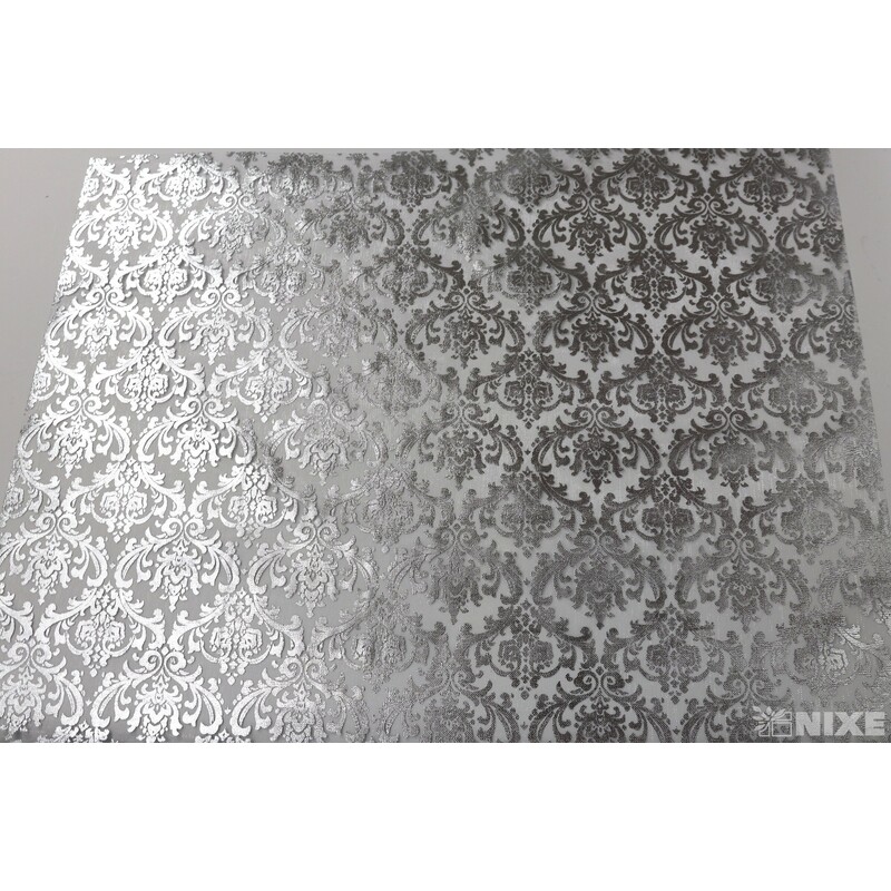 ORGANZA VZOR 698 39cmx10yd*BÍLÁ-STŘÍBRNÁ