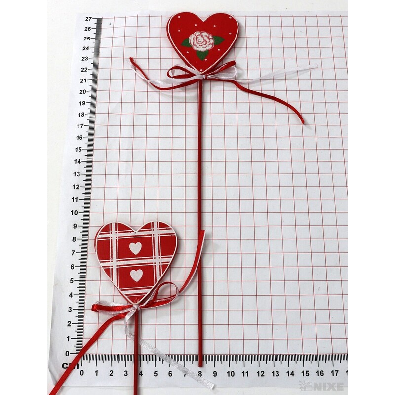 ZÁPICH D SRDCE 12ks 06cmx28cm*ČERVENÁ