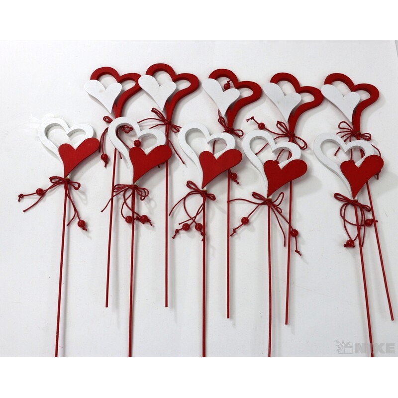 ZÁPICH SRDCE 7x28cm 10ks*ČERVENÁ