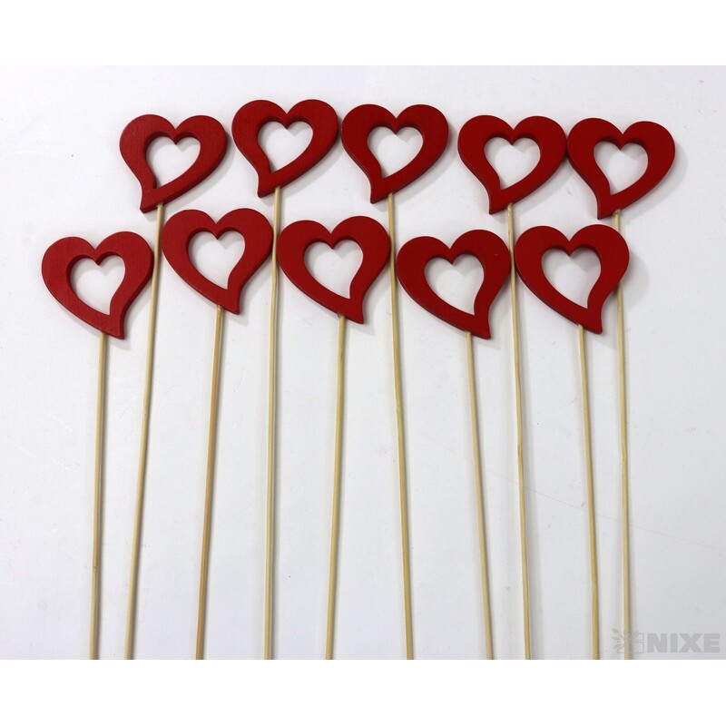 ZÁPICH SRDCE 5x25cm 10ks*ČERVENÁ