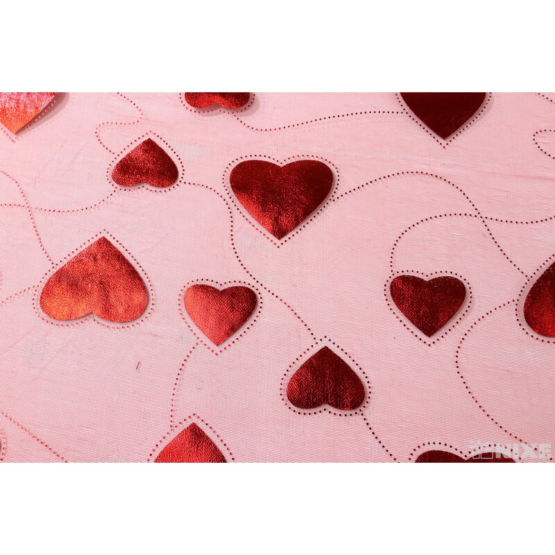 ORGANZA SRDCE 3510 36cmx5yd*ČERVENÁ