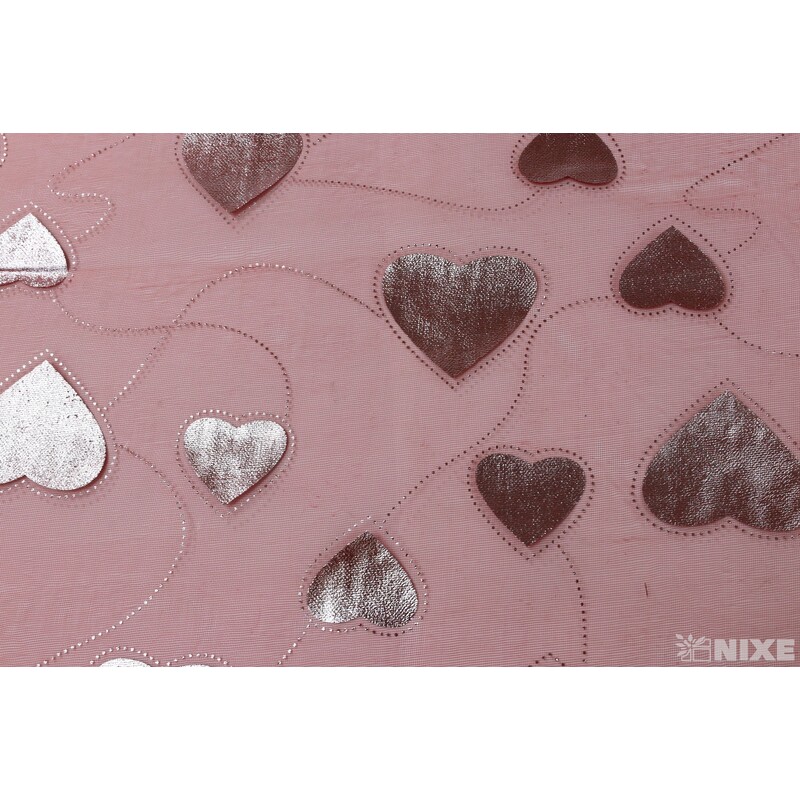 ORGANZA SRDCE 3510 36cmx5yd*ČERVENÁ