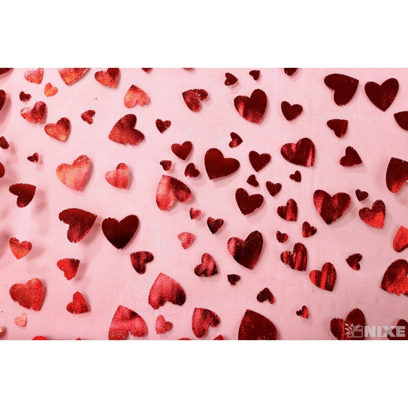 ORGANZA SRDCE 3508 36cmx5yd*ČERVENÁ