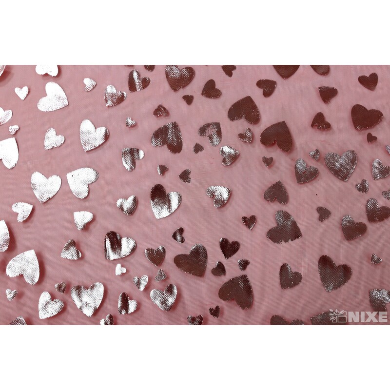 ORGANZA SRDCE 3508 36cmx5yd*ČERVENÁ