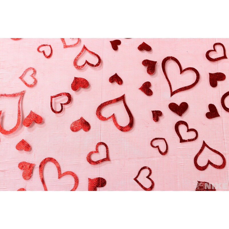 ORGANZA SRDCE 3520 36cmx5yd*ČERVENÁ